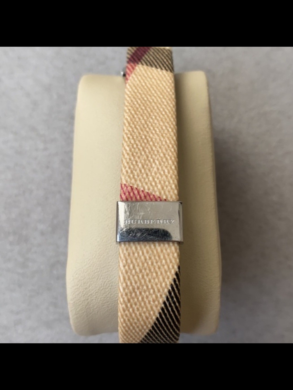 Burberry Plaid Strap Silver-Tone Rectangular Women's Watch - Picture 5 of 10